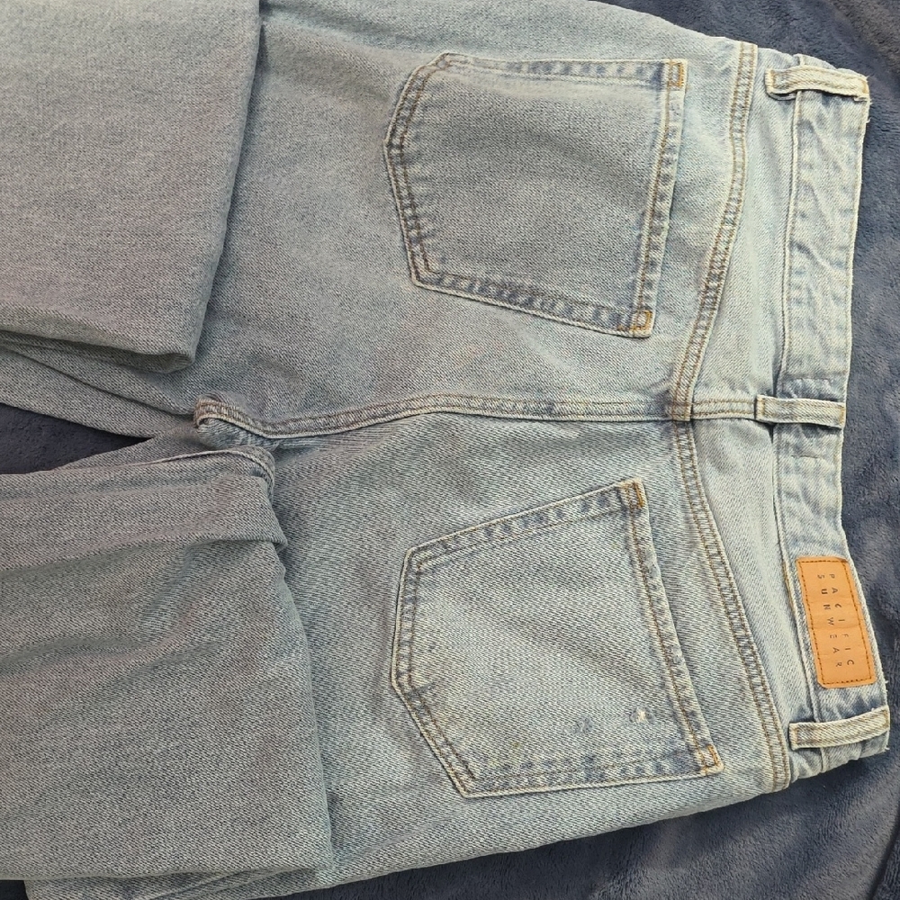 PacSun Light Blue Distressed Straight Leg Jeans - Picture 5 of 8